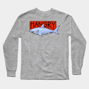 Hangry Shark Blue Long Sleeve T-Shirt